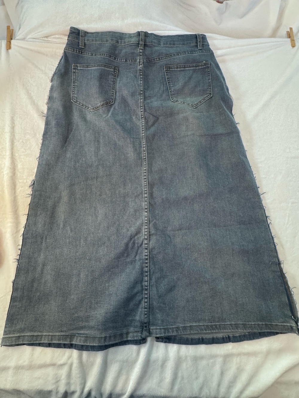 Davi & Dani Denim Maxi Skirt Raw Hem Colorblock Panel 3XL NWT - Picture 10 of 10